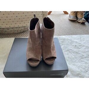 Vince Camuto Wallis Peep Toe Bootie Mushroom - 6.5 EUC